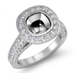 1.7Ct Diamond Engagement Ring Cushion Semi Mount Platinum 950 Halo - javda.com 