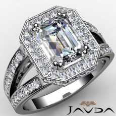 Filigree Lace Circa Halo Pave diamond Ring 18k Gold White