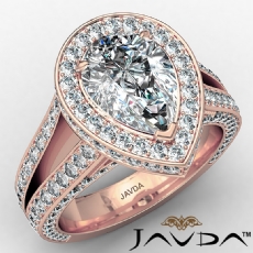 Micropave Halo Split Shank diamond Ring 18k Rose Gold