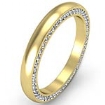 Round Diamond Men's Eternity Wedding 3mm Band Dome Pave Sets 18k Gold Yellow 1Ct