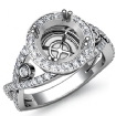 1.4Ct Diamond Engagement Ring Platinum 950 Round Semi Mount Halo - javda.com 