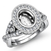 1.65Ct Diamond Engagement Ring Halo 18k White Gold Oval Semi Mount - javda.com 
