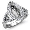 1.75Ct Diamond Engagement Ring Marquise Semi Mount Halo Platinum 950 - javda.com 