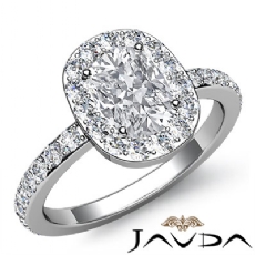 Circa Halo Sidestone Pave Set diamond Ring 14k Gold White