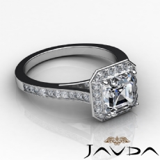 Halo Pave Bezel Set diamond Ring 18k Gold White