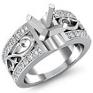 0.55Ct Round Diamond Fashion Wedding Ring Platinum 950 Semi Mount Pave Setting