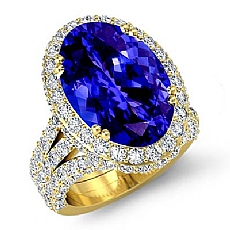 Circa Halo Triple Shank diamond Ring 18k Gold Yellow