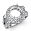 Diamond Engagement Round Ring 18k White Gold Halo Semi Mount 1.1Ct - javda.com 