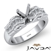 1.2Ct Baguette Semi Mount Diamond Engagement Ring Platinum 950 Invisible - javda.com 