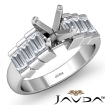 1Ct Baguette Semi Mount Diamond Women Engagement Ring Channel Platinum 950 - javda.com 
