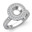 Round Diamond Engagement Bezel Halo Semi Mount Ring Platinum 950 1.5Ct - javda.com 