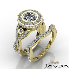 XOXO Halo Bezel Bridal Set diamond  14k Gold Yellow