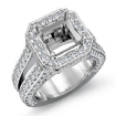 2.52Ct Diamond Engagement Ring Halo Setting 18k White Gold Asscher Semi Mount - javda.com 