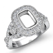 1.4Ct Halo Diamond Engagement Cushion Semi Mount Ring 18k White Gold - javda.com 