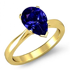 Tapered 4 Prong Solitaire diamond Ring 14k Gold Yellow