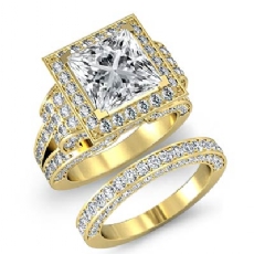 Antique Vintage Bridal Set diamond Ring 18k Gold Yellow