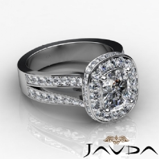 Split Shank Circa Halo Pave diamond Ring 14k Gold White