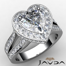 Micro Pave Halo Split Shank diamond Ring 18k Gold White