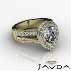 Halo Pave Set V-Shaped Shank diamond  18k Gold Yellow