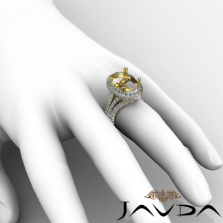 2.15Ct Diamond Vintage Engagement Ring Halo Setting 18k Gold Yellow Oval Semi Mount