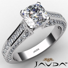Micro Pave Setting Cathedral diamond Ring 18k Gold White