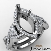Marquise Semi Mount Diamond Engagement Halo Pre-Set Ring Platinum 950 1.68Ct - javda.com 