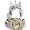 Halo Pre-Set Diamond Engagement Ring Princess Semi Mount 18k White Gold 1.65Ct - javda.com 