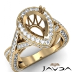 Diamond Engagement Pear Semi Mount Halo Pave Setting Ring 14k Yellow Gold 1.45Ct - javda.com 