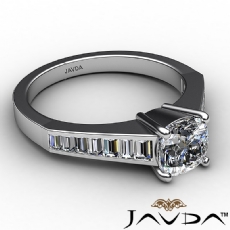 4 Prong Channel Baguette Set diamond Ring Platinum 950