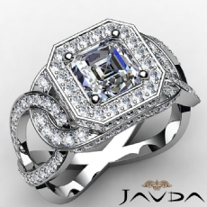 Interlocking Shank Circa Halo diamond Ring Platinum 950