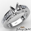 Cushion Side Diamond Engagement Ring Channel 18k White Gold Semi Mount 1.2Ct - javda.com 
