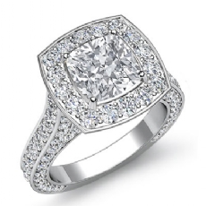 Bridge Accent Petite Halo Pave diamond Ring 14k Gold White
