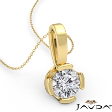 Floating Bezel Set Bail diamond Pendant 18k Gold Yellow