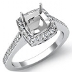 0.50 CT Diamond Engagement Ring Cushion Semi Mount Halo Setting 14k White Gold