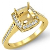 0.5Ct Diamond Engagement Ring Cushion Semi Mount Halo Setting Gold Y18k