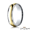 High Polished Round Edge 14k Gold 2Tone Unisex Wedding Band