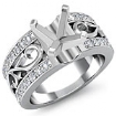 0.55Ct Asscher Diamond Fashion Wedding Ring 14k Gold White Semi Mount Pave Setting