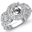 Three Stone Diamond Engagement Setting Platinum 950 Round SemiMount Ring 1.3Ct