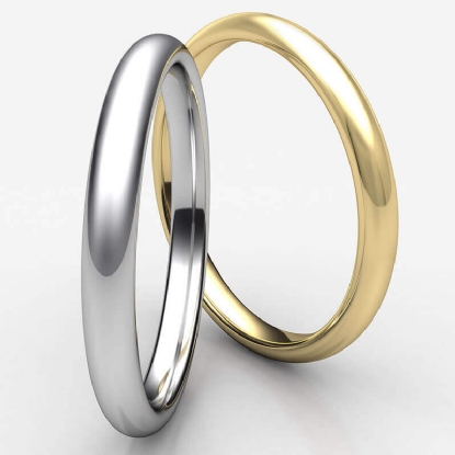 Fully Round Comfort Fit Unisex Solid White Gold Wedding Band