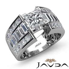 Channel Baguette Prong Set diamond Ring Platinum 950