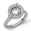 Diamond Engagement Ring Platinum 950 Round Semi Mount Halo Pave Setting 1.5Ct - javda.com 