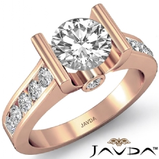 Channel Bezel Accents Set diamond Ring 18k Rose Gold