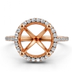 Double Halo Semi Mount Lab Grown Diamond Engagement Ring 14k Rose Gold 0.53Ct - javda.com 