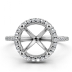 Double Halo Semi Mount Lab Grown Diamond Engagement Ring Platinum 950 0.53Ct - javda.com 