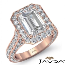 Halo Micro Pave Bridge Accent diamond Ring 18k Rose Gold