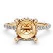 Hidden Halo French U Cut Pave Semi Mount Diamond Engagement Ring 18k Yellow Gold 0.6Ct - javda.com 