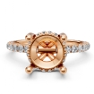 Hidden Halo French U Cut Pave Semi Mount Diamond Engagement Ring 18k Rose Gold 0.6Ct - javda.com 