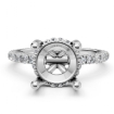 Hidden Halo French U Cut Pave Semi Mount Diamond Engagement Ring 18k White Gold 0.6Ct - javda.com 