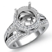 1.3Ct Diamond Engagement Halo Ring Round Semi Mount Platinum 950 - javda.com 