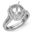 1.55Ct Diamond Engagement Ring 18k White Gold Halo Setting Cushion Cut SemiMount - javda.com 